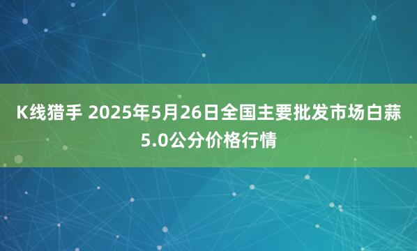 K线猎手 2025年5月26日全国主要批发市场白蒜5.0公分价格行情