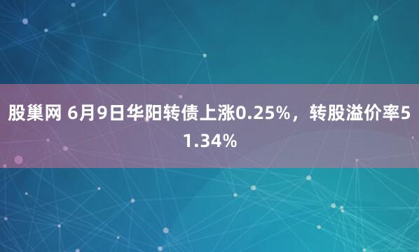 股巢网 6月9日华阳转债上涨0.25%，转股溢价率51.34%