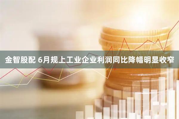 金智股配 6月规上工业企业利润同比降幅明显收窄