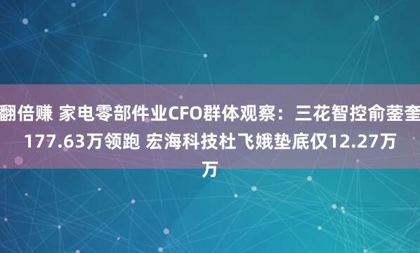 翻倍赚 家电零部件业CFO群体观察：三花智控俞蓥奎177.63万领跑 宏海科技杜飞娥垫底仅12.27万