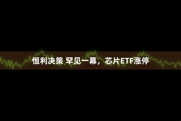 恒利决策 罕见一幕，芯片ETF涨停