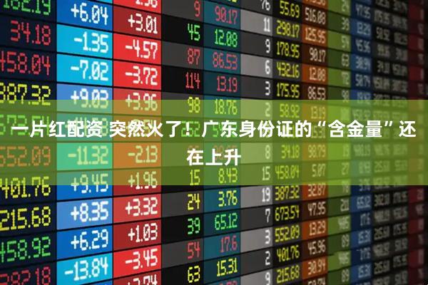 一片红配资 突然火了!广东身份证的“含金量”还在上升